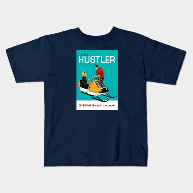 Hustler Snowmobile Kids T-Shirt by Midcenturydave